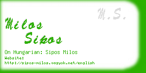 milos sipos business card